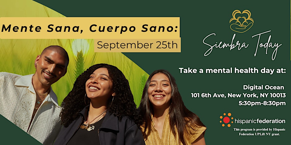 Join us for a nourishing evening! Erica Priscilla Sandoval, LCSW, shares Siembra Today’s vision. Recharge, connect, and build community